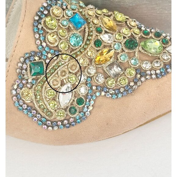 Jeffrey Campbell For Anthropologie Olden Flats Gem Embellished Suede Shoe 5.5M - Picture 11 of 11